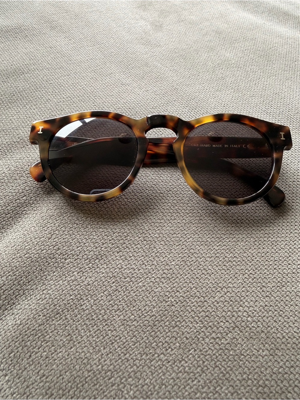 Illesteva Tortoiseshell Round Sunglasses with Dark Lenses - Picture 2 of 3